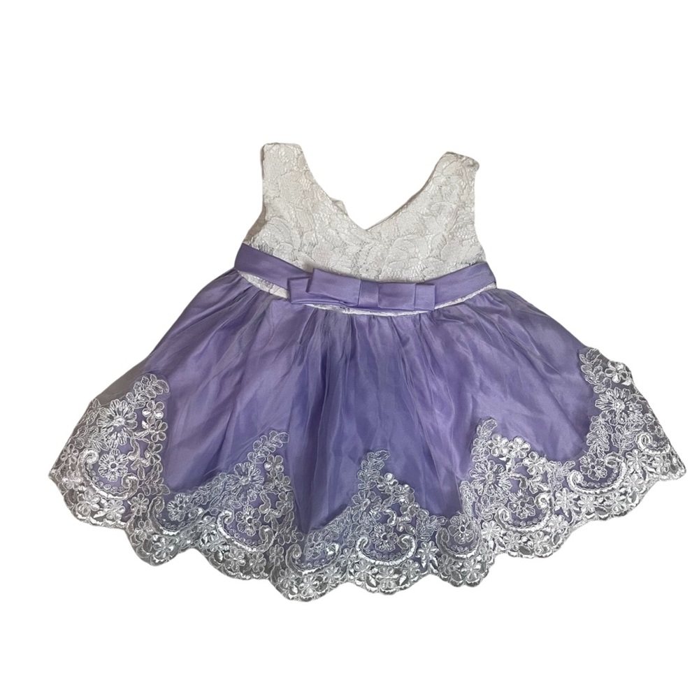 Beautiful Baby Girl Purple Lace Dress 6 Months